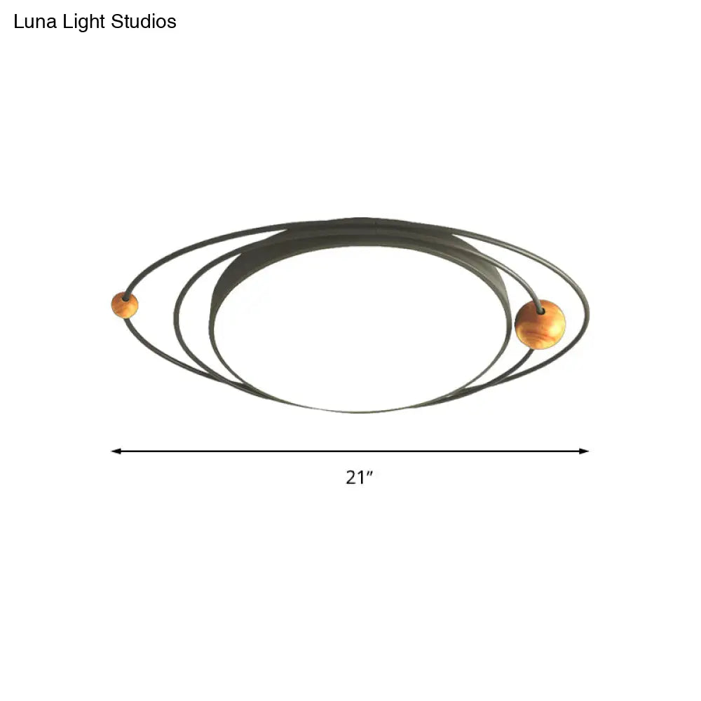 Modern Nordic Led Ceiling Lamp With Round Acrylic Design - 21’/26’/31’ Gray/Green/White
