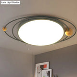 Modern Nordic Led Ceiling Lamp With Round Acrylic Design - 21/26/31 Gray/Green/White
