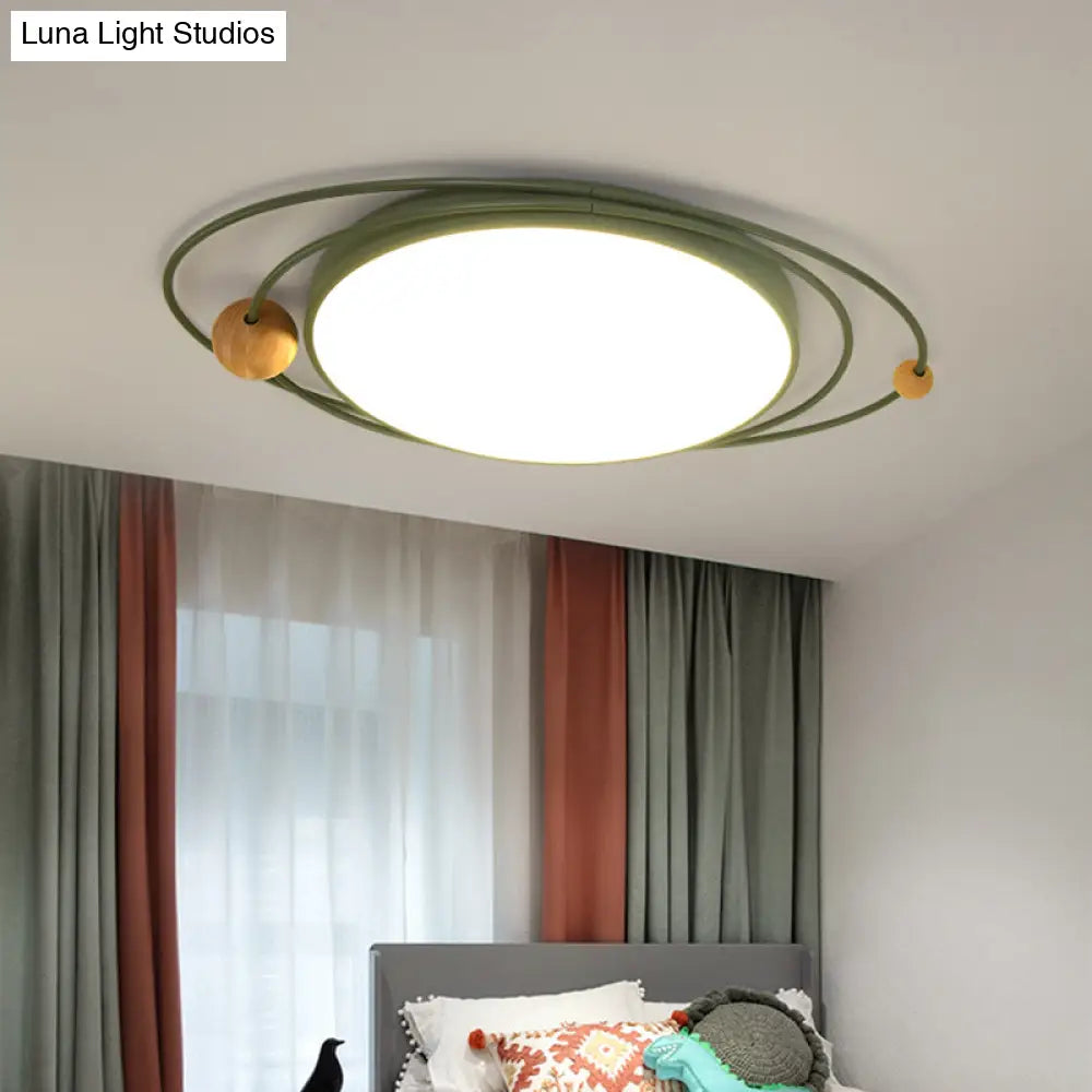 Modern Nordic Led Ceiling Lamp With Round Acrylic Design - 21’/26’/31’ Gray/Green/White