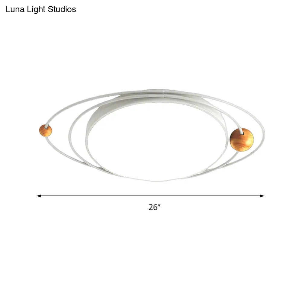 Modern Nordic Led Ceiling Lamp With Round Acrylic Design - 21’/26’/31’ Gray/Green/White