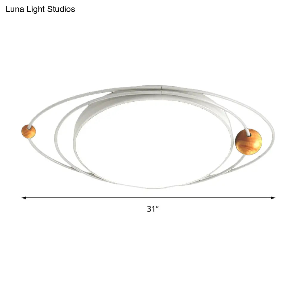 Modern Nordic Led Ceiling Lamp With Round Acrylic Design - 21’/26’/31’ Gray/Green/White