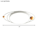 Modern Nordic Led Ceiling Lamp With Round Acrylic Design - 21’/26’/31’ Gray/Green/White