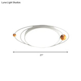 Modern Nordic Led Ceiling Lamp With Round Acrylic Design - 21’/26’/31’ Gray/Green/White