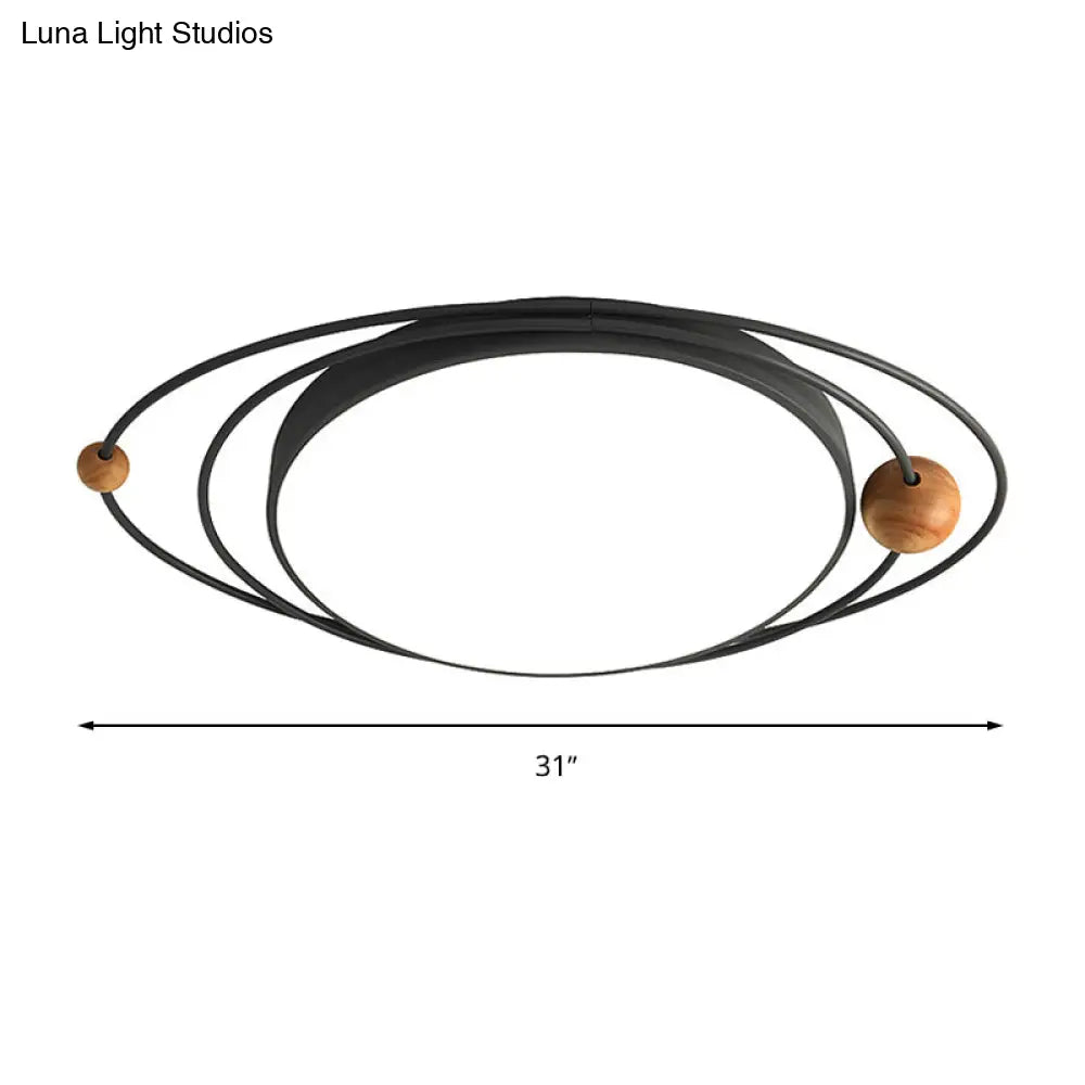 Modern Nordic Led Ceiling Lamp With Round Acrylic Design - 21’/26’/31’ Gray/Green/White