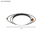 Modern Nordic Led Ceiling Lamp With Round Acrylic Design - 21’/26’/31’ Gray/Green/White