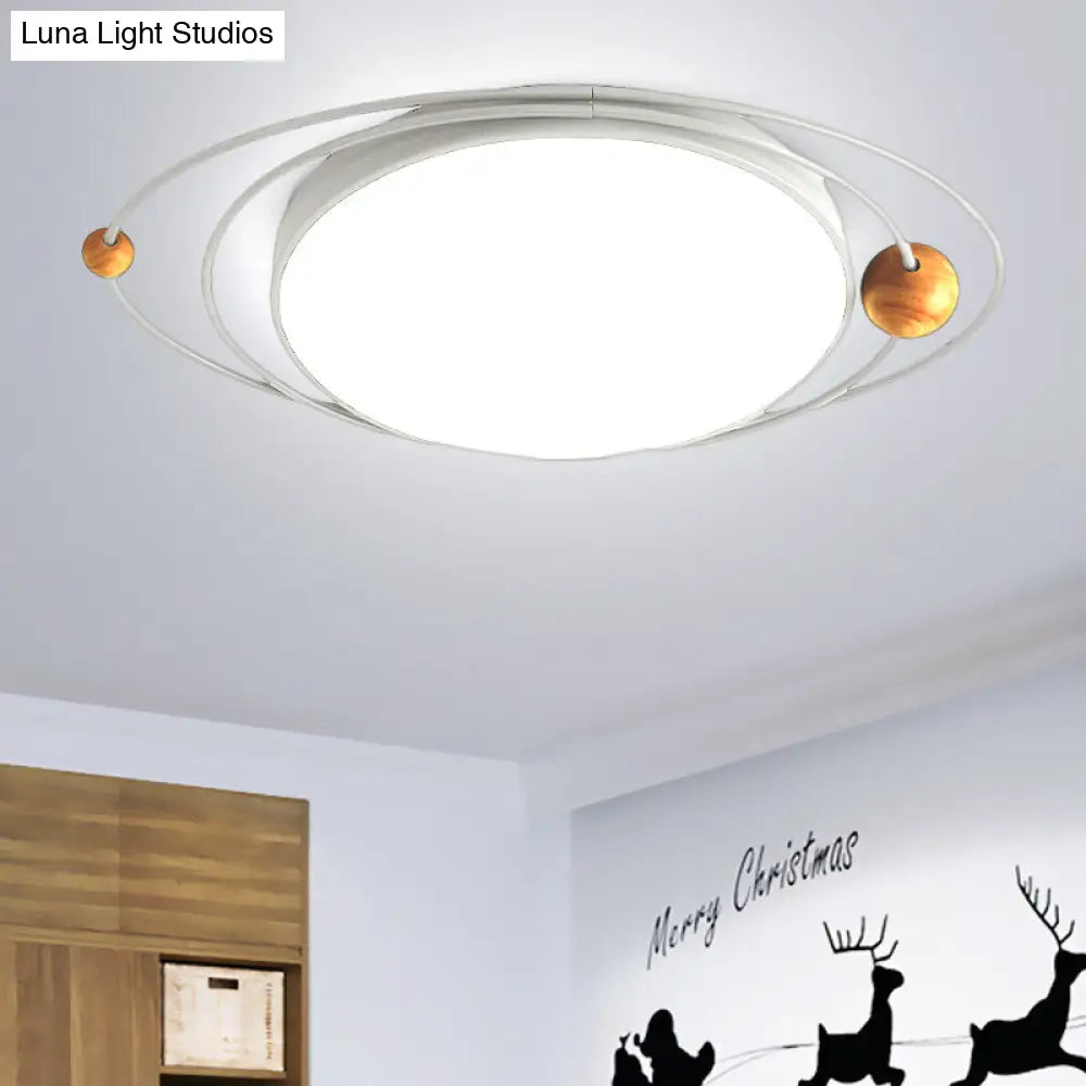 Modern Nordic Led Ceiling Lamp With Round Acrylic Design - 21/26/31 Gray/Green/White