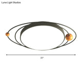 Modern Nordic Led Ceiling Lamp With Round Acrylic Design - 21’/26’/31’ Gray/Green/White
