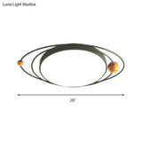 Modern Nordic Led Ceiling Lamp With Round Acrylic Design - 21’/26’/31’ Gray/Green/White