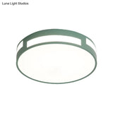 Modern Nordic Led Flush Ceiling Light With Round Acrylic Shade In Blue/Green/Pink/Yellow