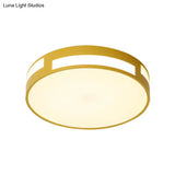 Modern Nordic Led Flush Ceiling Light With Round Acrylic Shade In Blue/Green/Pink/Yellow