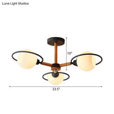 Modern Nordic Pendant Chandelier With 3 Milk Glass Spherical Shades - Kitchen Lighting