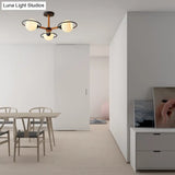 Modern Nordic Pendant Chandelier With 3 Milk Glass Spherical Shades - Kitchen Lighting