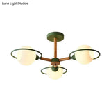 Modern Nordic Pendant Chandelier With 3 Milk Glass Spherical Shades - Kitchen Lighting