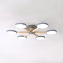 Modern Nordic Snowflake Ceiling Lamp - Semi Flush Mount 6-Head Metal Light For Dining Room Grey /