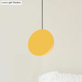 Modern Nordic Style 1-Light Metal Pendant Lamp (8’/12’W) - Black/Grey/White Hanging Ceiling Light