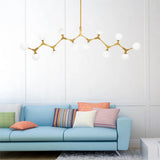 Modern Nordic Style Opal Glass Branch Hanging Lamp With Gold Chandelier Light - 5/6/7 Lights 12 /