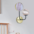 Modern Nordic Style Round Wall Light - Black/Gold Finish Led Moon Glass Lamp Gold