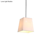 Modern Nordic Style Trapezoid Fabric Pendant Lamp - 1 Light White/Black/Coffee 8’/11’ Wide