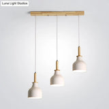 Modern Nordic Urn Cluster Pendant With 3 Head Iron Hanging Light - White/Black Finish