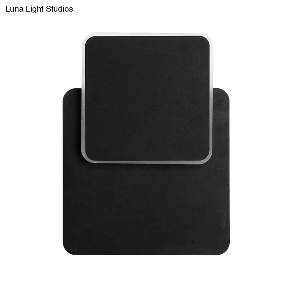 Modern Nordic Wall Lamp With Moveable Iron Arm Flush Mount Sconce In Black/White - Led Light Acrylic
