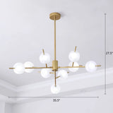 Modern Opal Frosted Glass Ceiling Chandelier Light - Modos Suspension Lamp For Living Room 9 / Gold