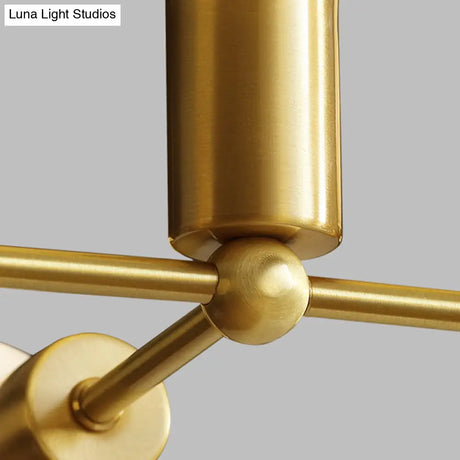 Modern Opal Glass Branch Chandelier With Brass Arm - 6/9/12 Lights Bedroom Hanging Light