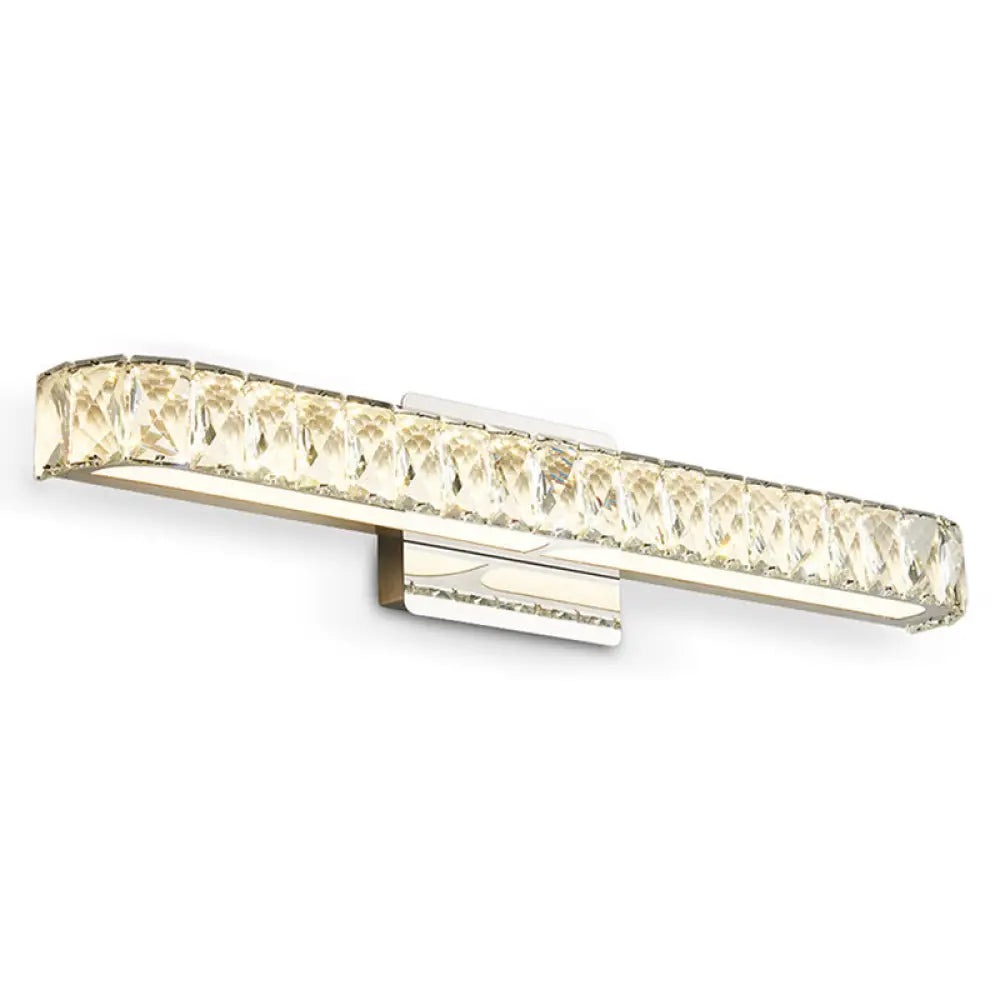 Modern Opulent Crystal Vanity Sconce For Bathroom Silver