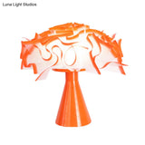 Modern Orange Led Bedroom Table Lamp With Flower Acrylic Shade