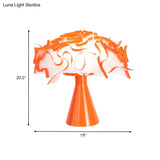 Modern Orange Led Bedroom Table Lamp With Flower Acrylic Shade
