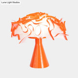 Modern Orange Led Bedroom Table Lamp With Flower Acrylic Shade