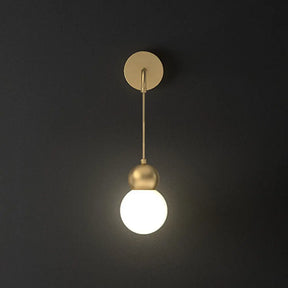 Modern Orb Wall Lamp With Milky Glass Shade - Elegant Gold Sconce Light / 5