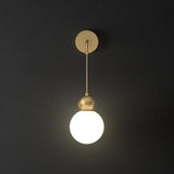Modern Orb Wall Lamp With Milky Glass Shade - Elegant Gold Sconce Light / 6