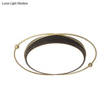 Modern Orbital Metal Flush Mount Led Ceiling Light In Black-Gold Warm/White - 16’/19.5’ Wide