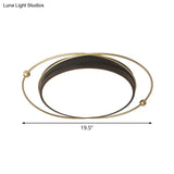 Modern Orbital Metal Flush Mount Led Ceiling Light In Black-Gold Warm/White - 16’/19.5’ Wide