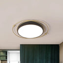 Modern Orbital Metal Flush Mount Led Ceiling Light In Black-Gold Warm/White - 16’/19.5’ Wide /