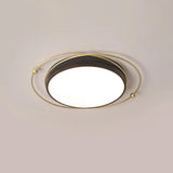 Modern Orbital Metal Flush Mount Led Ceiling Light In Black-Gold Warm/White - 16/19.5 Wide