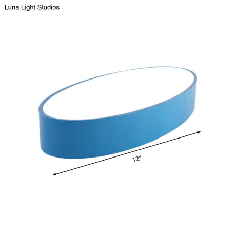 Modern Oval Acrylic Led Flush Mount Ceiling Light - Simple Style Lamp For Kids Bedrooms Multiple
