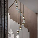 Modern Oval Panel Pendant Light Fixture For Glass Staircase 9 / Smoke Gray