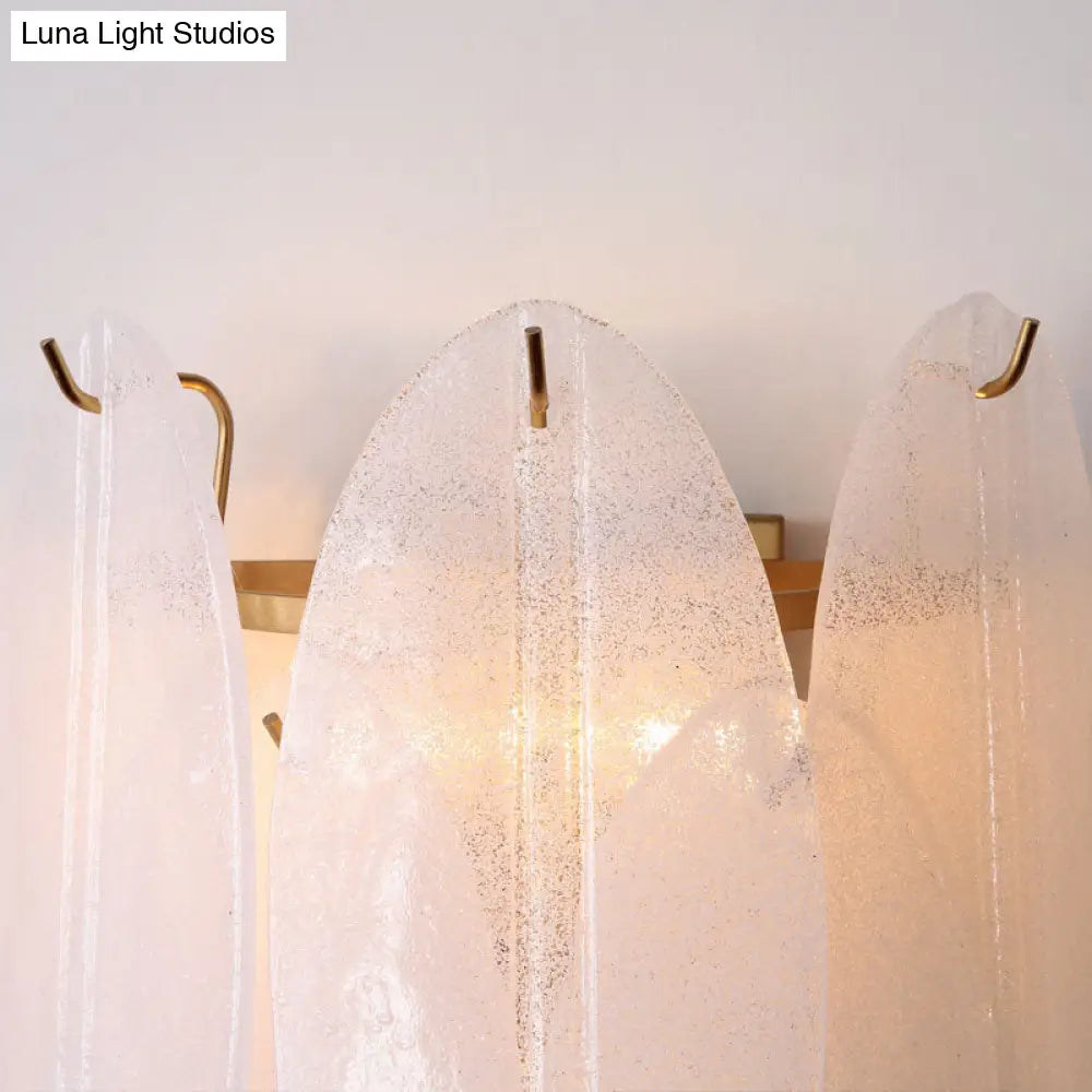 Modern Oval Wall Sconce With 3 White Glass Lights For Hallways