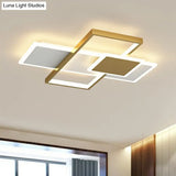 Modern Overlap Ceiling Light: Stylish Metal Flush Mount Fixture For Bedrooms