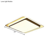 Modern Overlapping Square Flush Ceiling Light - Metal Led Black Mount Fixture White/Warm