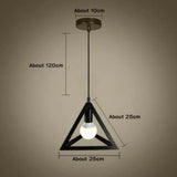 Modern Pendant Light Black Iron Hanging Cage Vintage E27Led Lamp Bulb Industrial Loft Retro Dining