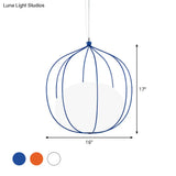 Modern Pendant Light: Egg Milk Glass Suspension With Melon Wire Frame - Ideal For Offices