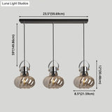 Modern Pendant Light Fixture - Stylish Down Lighting For Dining Room With Pumpkin Glass Shade