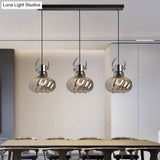 Modern Pendant Light Fixture - Stylish Down Lighting For Dining Room With Pumpkin Glass Shade
