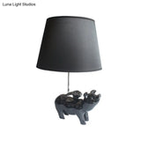 Modern Piggy Desk Light With Trapezoid Shade For Bedside