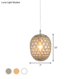 Modern Pineapple Pendant Light With Hammered Glass - Perfect For Dining Table 1 Head