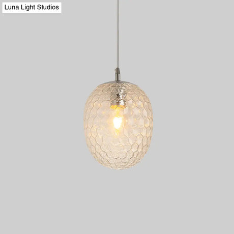 Modern Pineapple Pendant Light With Hammered Glass - Perfect For Dining Table 1 Head