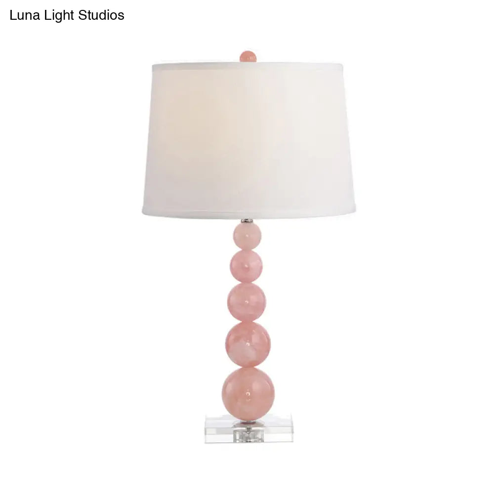 Modern Pink Barrel Nightstand Lamp With Task Lighting 1 Bulb For Bedroom