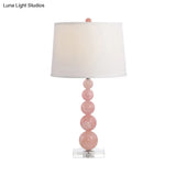 Modern Pink Barrel Nightstand Lamp With Task Lighting 1 Bulb For Bedroom